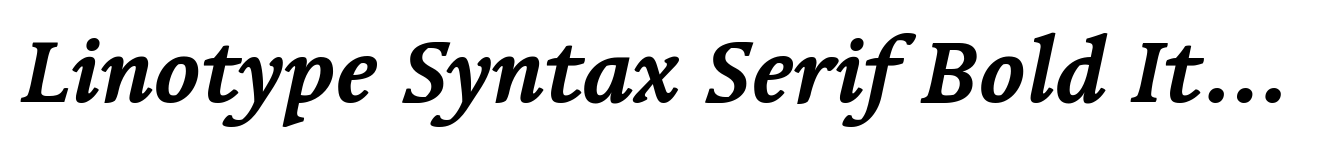 Linotype Syntax Serif Bold Italic